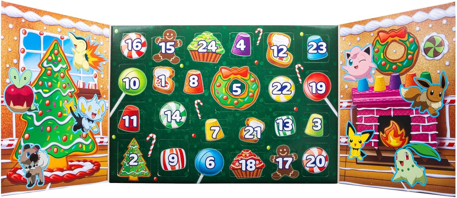 Pokémon PKW3066 Holiday Calendar | 24 Exclusive 2-Inch Battle Figures for Collectors