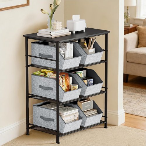 Homsorout Large Closet Storage Cubes - Versatile Bins with Dual Handles for Clothes & Toys | Light Gray, 4 Pack