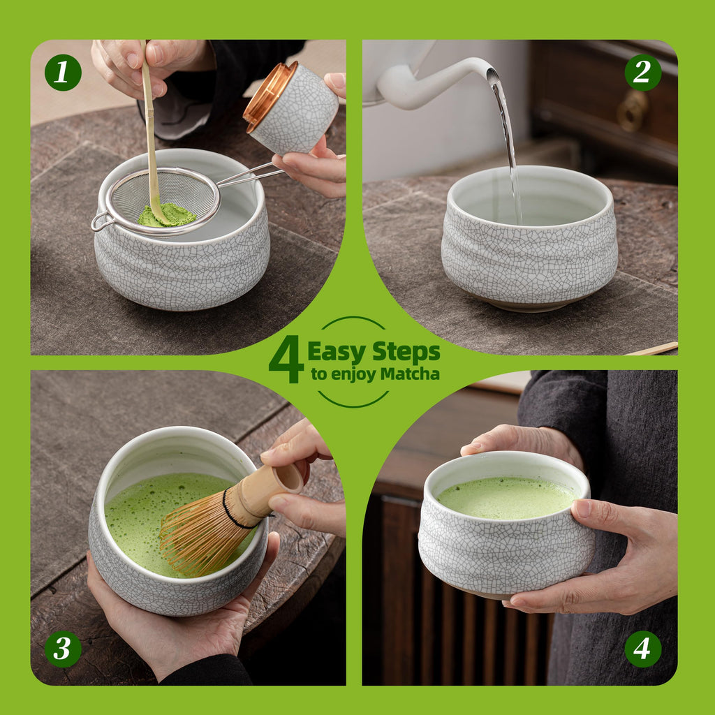 TEANAGOO Japanese Tea Set, Matcha Whisk Set, Bamboo Matcha Bowl (Chasen), Spoon (Chashaku), Matcha Whisk Holder, MSB-5 Tea Making Kit, Matcha