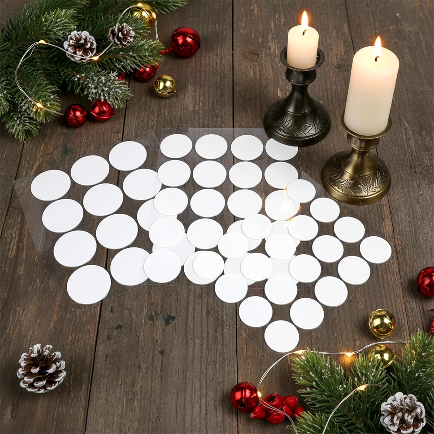Skiennix 64Pcs Taper Candle Holders - Adhesive Snugger Grips for Secure Candle Support | Perfect for Holidays & Weddings