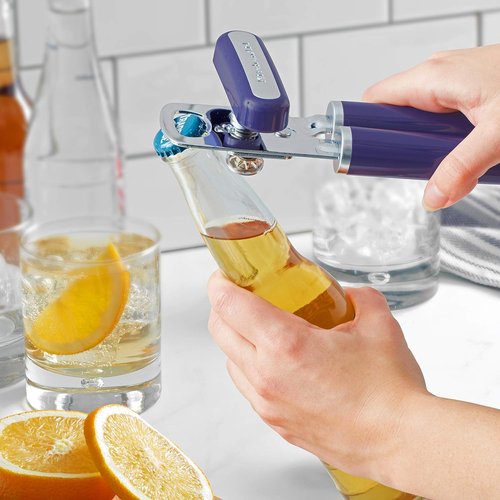 KitchenAid Classic Can Opener - Multifunctional Bottle Opener, 8.34-Inch, Cobalt Blue