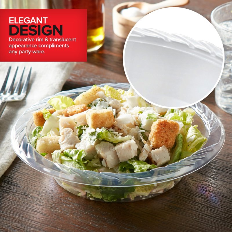 Stock Your Home (240-Count) Elegant 18 oz Clear Plastic Bowls for Parties, Large Disposable Bowl for Fancy Dinner or Cocktail Party, Soup and Salad, Thick and Sturdy