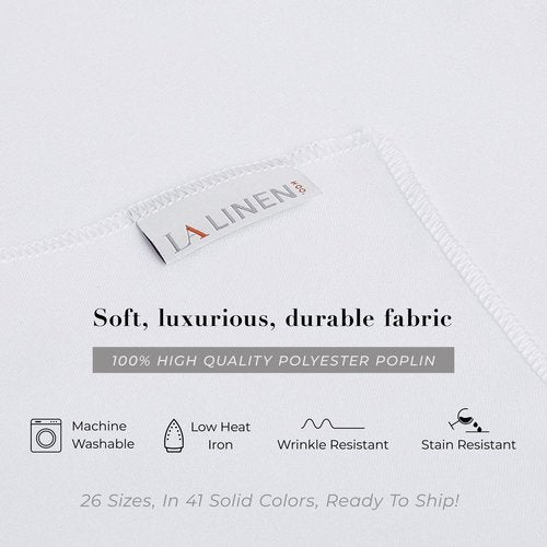 LA Linen Polyester Poplin Washable Rectangular Tablecloth, Stain and Wrinkle Resistant Table Cover 90x156, Fabric Table Cloth for Dinning, Kitchen, Party, Holiday 90 by 156-Inch, Cranberry