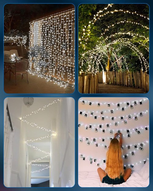 Fairy Lights | Battery Operated Waterproof Silver Wire String Lights - 5 Feet, 60 LED Cluster for Home Decor & Events