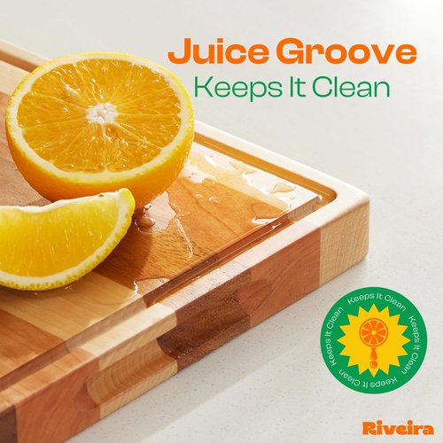 Riveira Walnut/Maple/Cherry Wood Cutting Board – Gourmet Grandeur: 18 x 12 Wooden Cutting Board – Natural Wooden Cutting Boards For Kitchen – Innovative Juice Grooves Wooden Chopping Board