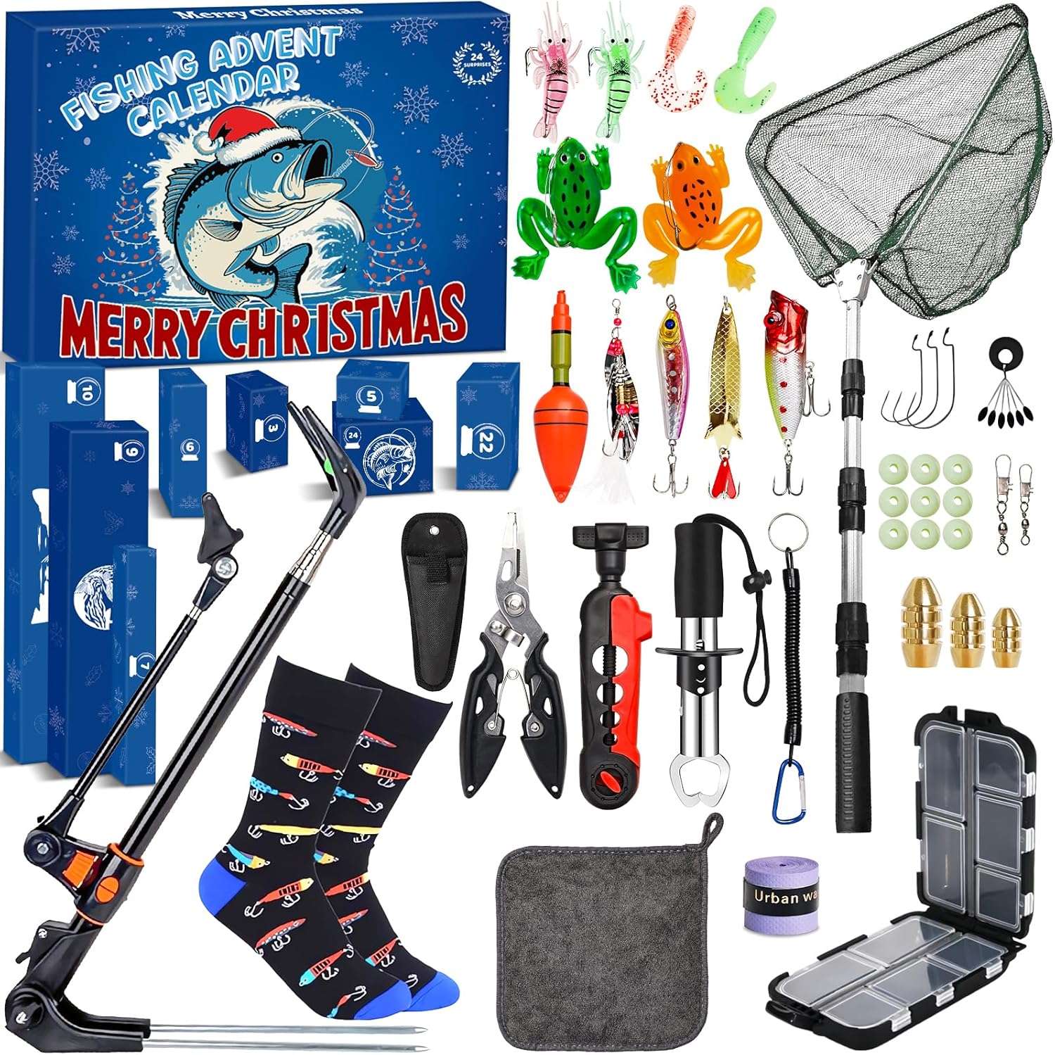 Skiennix Fishing Advent Calendar - 24 Days of Essential Fishing Tools & Accessories | Perfect Christmas Gift for Men