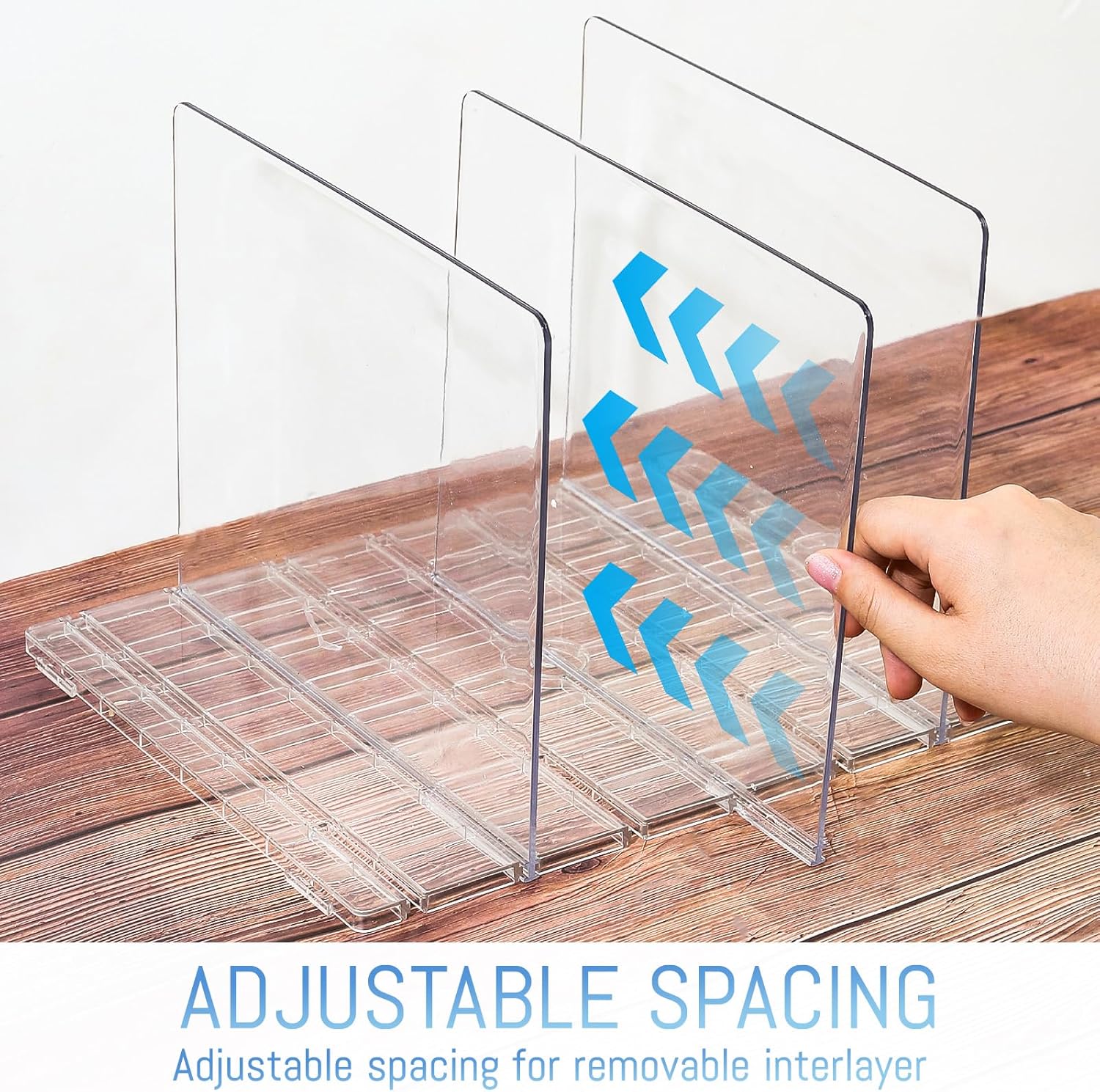 Skiennix Gift Bag Storage Organizer - Acrylic Reusable Grocery Bag Holder with Adjustable Shelf Dividers | Four Partition Design for Small Closets