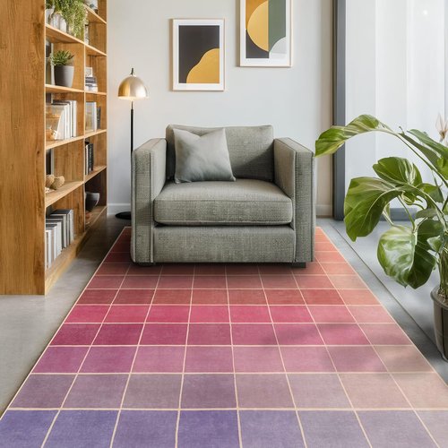 **Skiennix Ombre Pink and Orange Area Rug - Washable Non-Slip Design for Living Room | 5x7 Size**