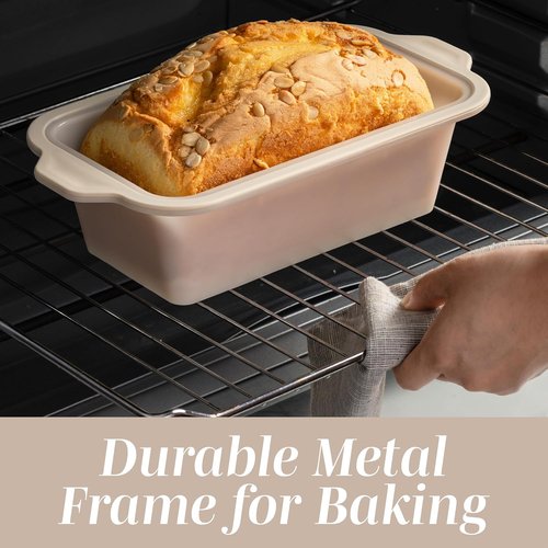 Cook With Color 17 Pc. Silicone Baking Pan Set - Non-Stick Muffin Pans with Sturdy Metal Frame | Easy Clean & Flexible Cake Molds
