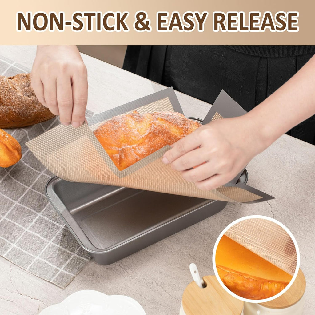 Skiennix Reusable Silicone Bread Loaf Pan Liners - Nonstick Baking Mats for 9.5 x 5 Inch Pans | 2 Pack