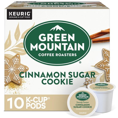 Green Mountain Coffee Roasters Cinnamon Sugar Cookie Coffee - 10 Count Pack for Flavorful Brews