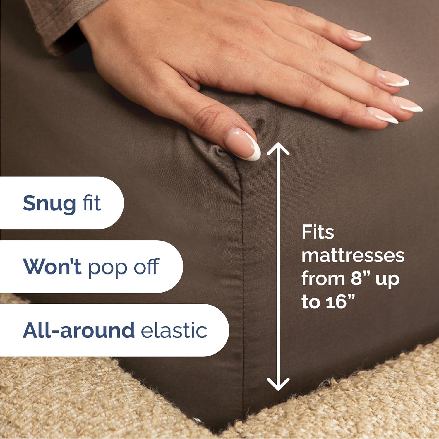 Queen Size 4-Piece Sheet Set | Skiennix Comfy Breathable Cooling Bed Sheets - Ultra-Soft, Deep Pockets, Wrinkle-Free - Brown