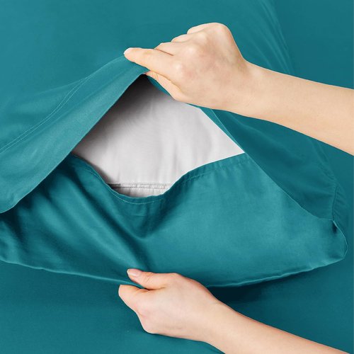 Bedsure Cooling Twin XL Sheets - Breathable Rayon from Bamboo | Soft, Deep Pocket Up to 16 Inches, Turquoise