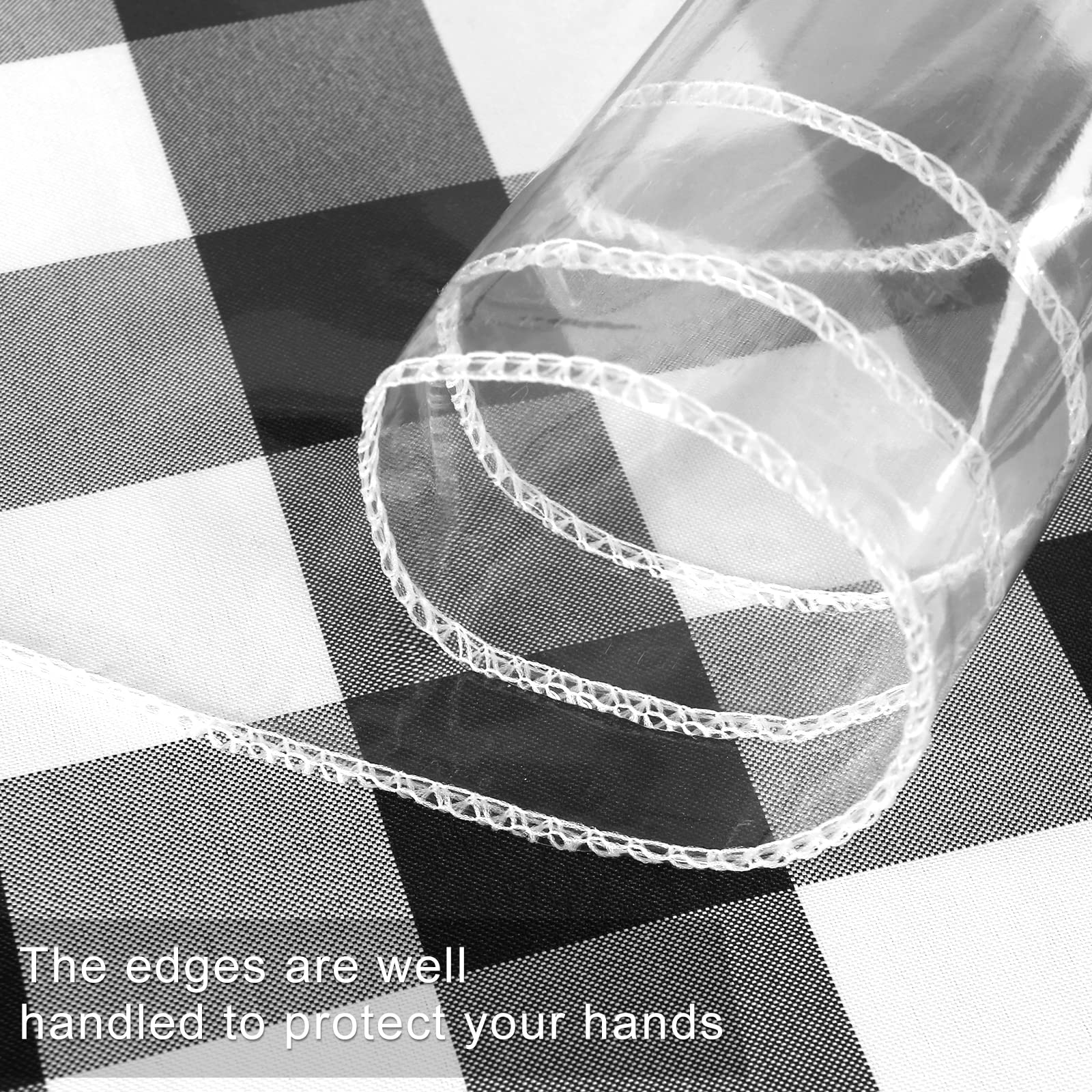 XWZO Clear Plastic Tablecloth Rectangle - 100% Waterproof Oilproof Stain Resistant Wipeable Vinyl Table Cloth, Transparent Cover Protector for Dining, Parties, 52 x 70 Inch