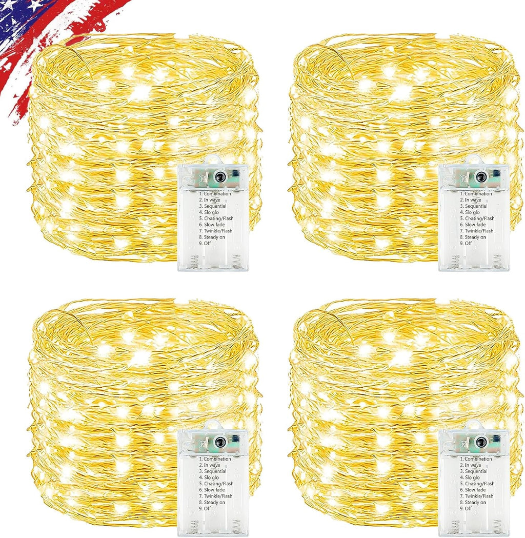 Skiennix 20FT Waterproof Fairy Lights - 60 LED Battery Operated Twinkle String Lights for Indoor/Outdoor Décor | Warm White
