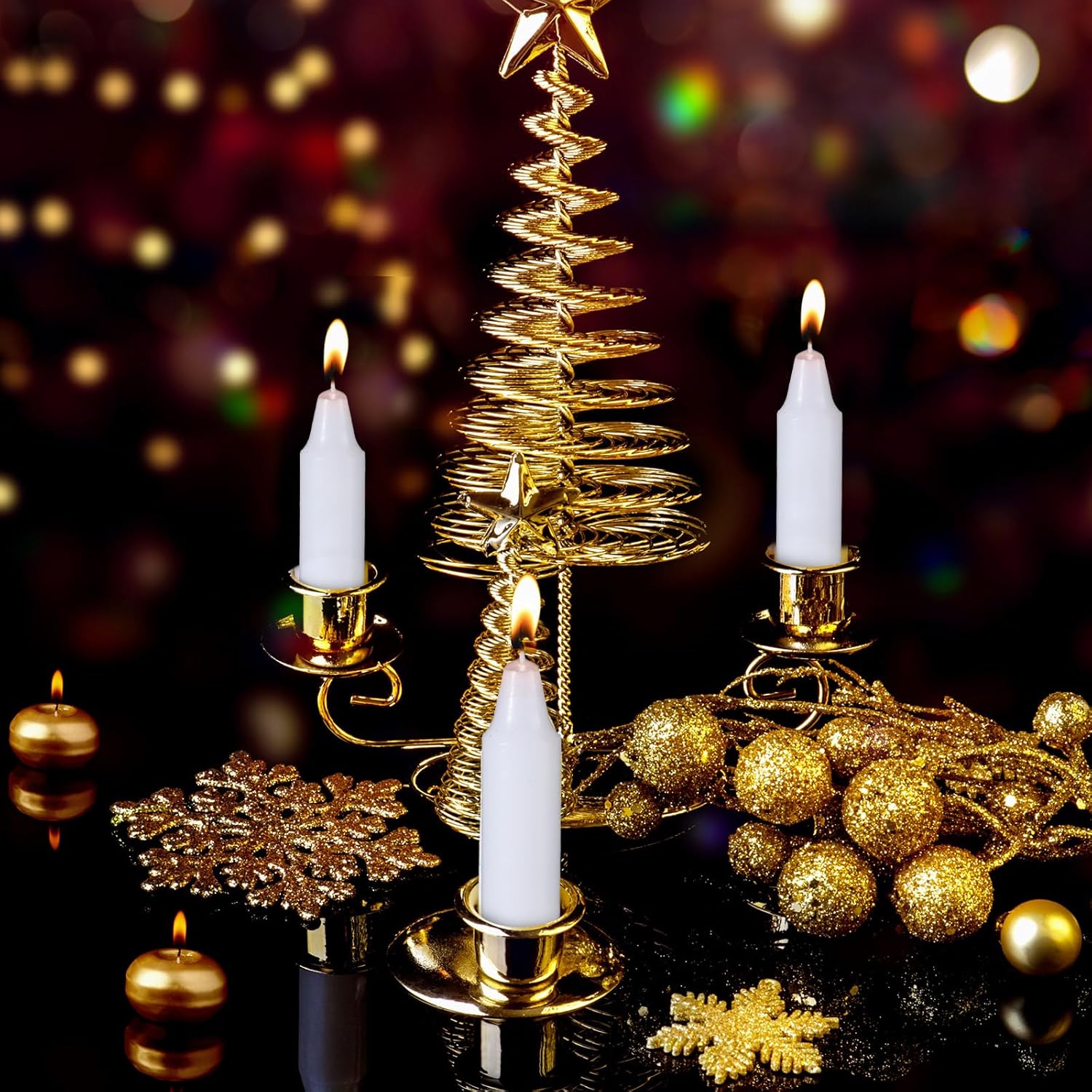 Nuanchu Christmas Tree Candles - 36 Pcs Traditional Wax Candles for Holiday Decor | 4 x 0.8 Inches, White
