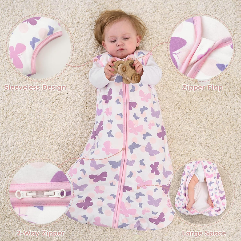 Yoofoss Baby Sleep Sack | 1.5 Tog Wearable Blanket for Infants 0-6 Months | 100% Organic Cotton, Warm & Comfy