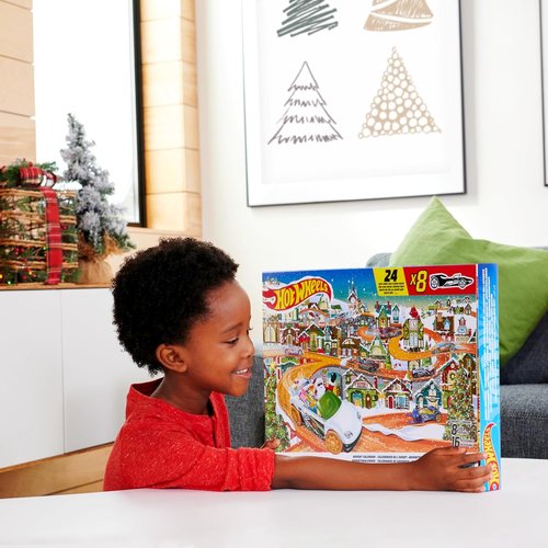 Hot Wheels | 2023 Advent Calendar Toy Car Set - 8 1:64 Scale Vehicles & Accessories for Kids
