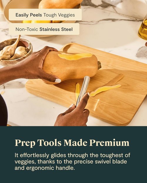 Caraway Vegetable Peeler - Non-Toxic Stainless Steel - Ergonomic Kitchen Tool for Effortless Peeling