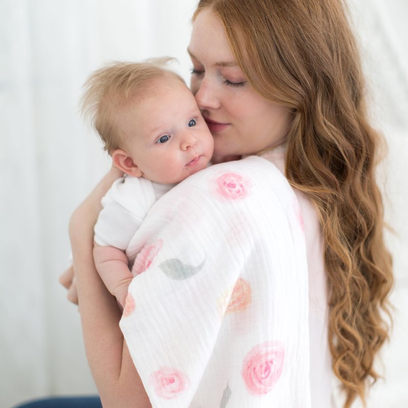 Amazing Baby Muslin Swaddle Blankets for Baby Girls, Newborn Receiving Blanket, 100% Cotton Baby Swaddle Wrap, Set of 3, XLarge 46x46 inches, Watercolor Bliss, Pink