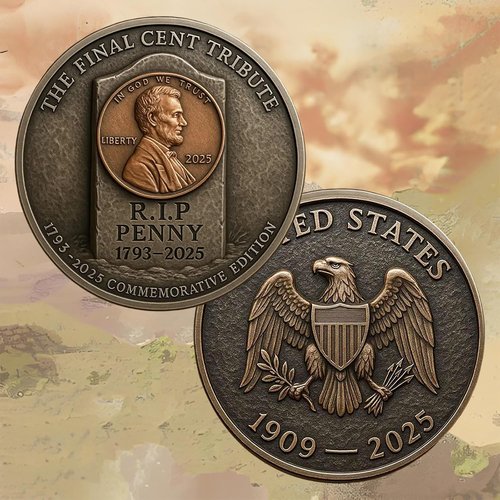 Final Cent Memorial Coin (1909-2025) - Commemorative Lincoln Penny Tribute | Perfect Collector's Gift