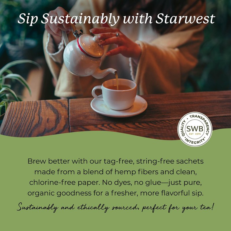 Starwest Botanicals Organic Decaf Green Tea - Decaffeinated Herbal Tea, Caffeine Free, USDA Organic Green Tea Leaf, Non GMO - Bulk Pack, 100 Bags