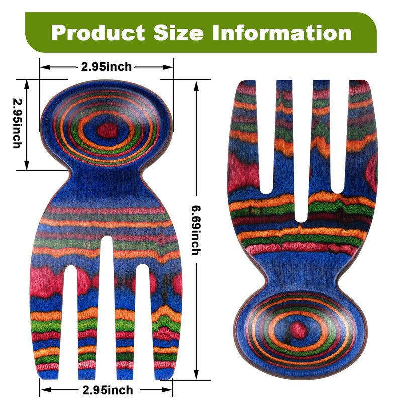 MYRAINBOW Salad Tongs, Salad Hand, Pakkawood Salad Tongs for Serving, Serving Utensils Set Salad Servers Set Kitchen Cooking Utensil