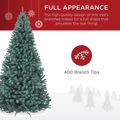 Best Choice Products 4.5ft Artificial Christmas Tree - Premium Unlit Realistic Spruce Holiday Décor | Dense Branches, Metal Base