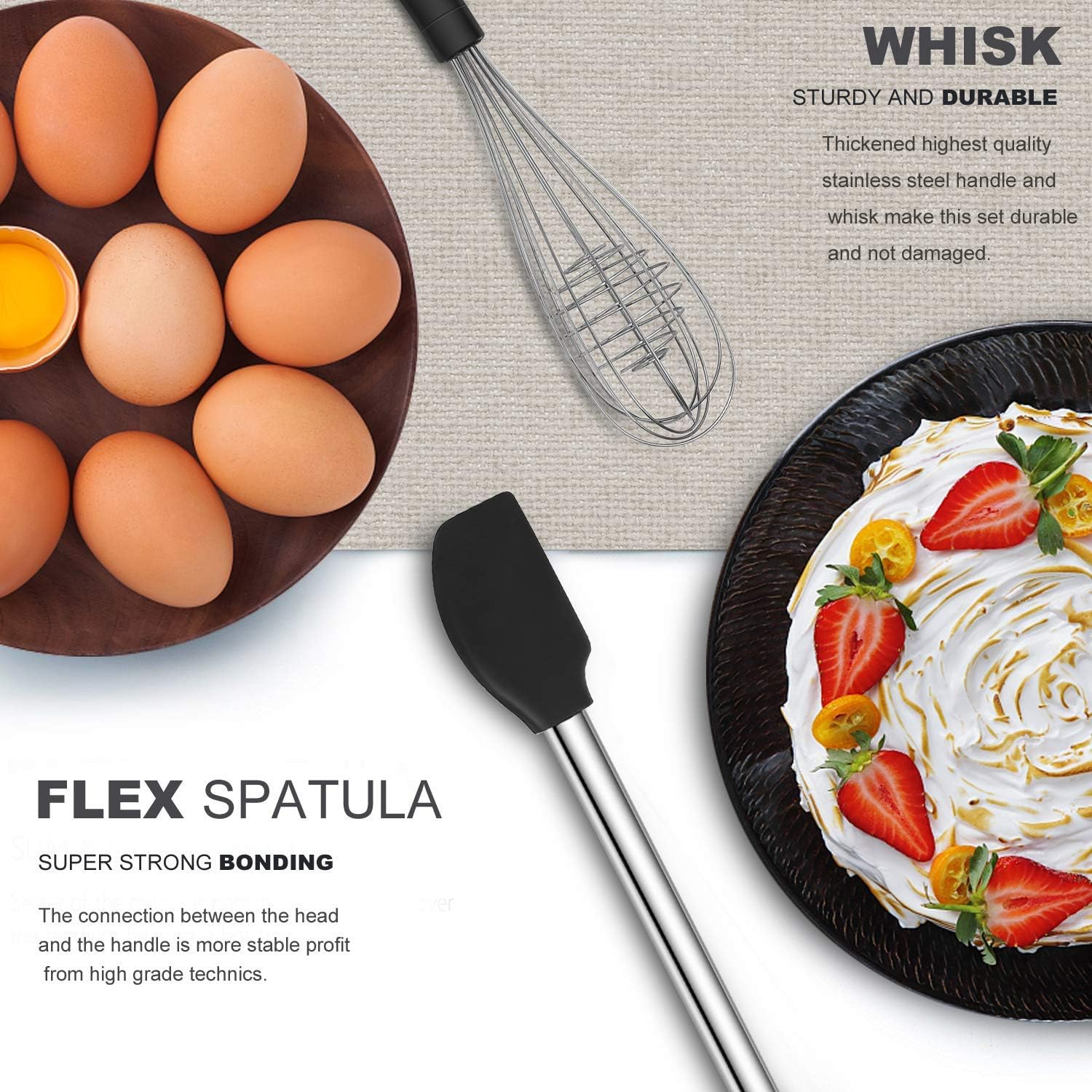 Skiennix Kitchen Utensil Set - 33 Silicone Cooking Gadgets & Spoons for Nonstick Cookware | Durable Spatula Set