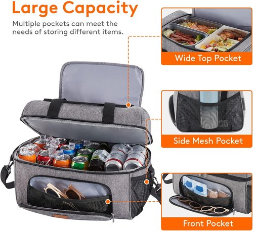 Lifewit Insulated Cooler Bag - Large Leakproof Beach Cooler for 32/48 Cans | Portable Soft-Sided Ice Chest