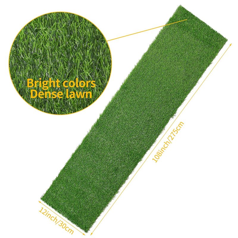 Aneco 12 x 108 Inch Artificial Grass Table Runners Carpet Roll Synthetic Grass Table Runner Grass Tabletop Decoration for Spring Fall Summer Holiday, Baby Shower, Wedding, Birthday, Banquet