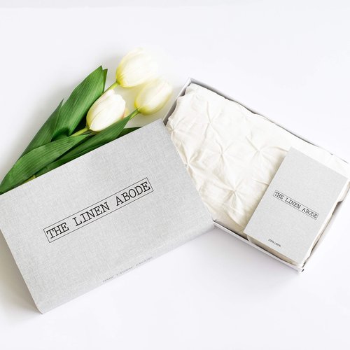 The Linen Abode Cream Linen Table Runners for Dining Table Fabric Lined | for Home, Kitchen, Dining Room, Holiday, Wedding Party Decor