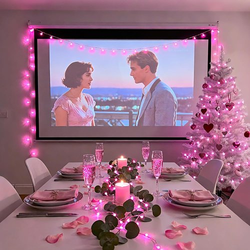 JMEXSUSS 100 LED Pink String Lights - 33 ft Connectable Globe Fairy Lights with Remote for Bedroom & Party Decor