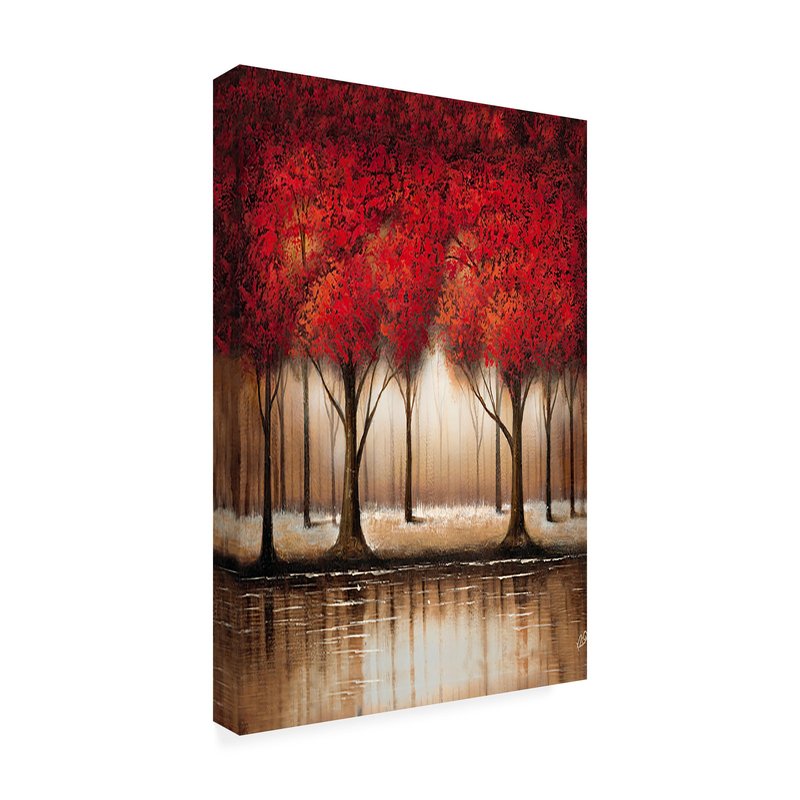Trademark Fine Art Parade of Red Trees by Rio Canvas Wall Art, 22 by 32-Inch