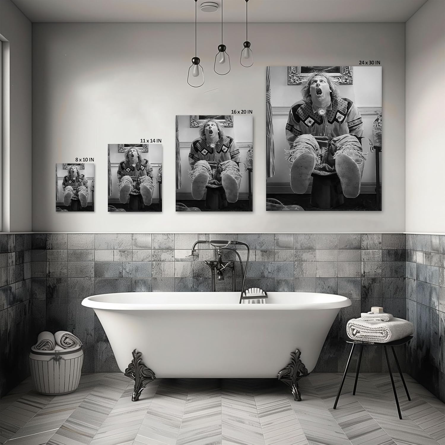 VYPEROCK Funny Framed Canvas Wall Art - Humorous Comedy Movies Poster for Bathroom | 16"x20" Modern Decor