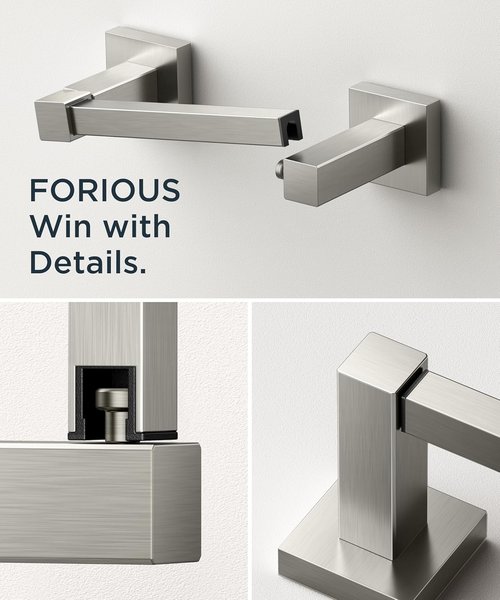 FORIOUS Toilet Paper Holder - Rustproof Stainless Steel Double Post Pivoting Design | 2 Pack