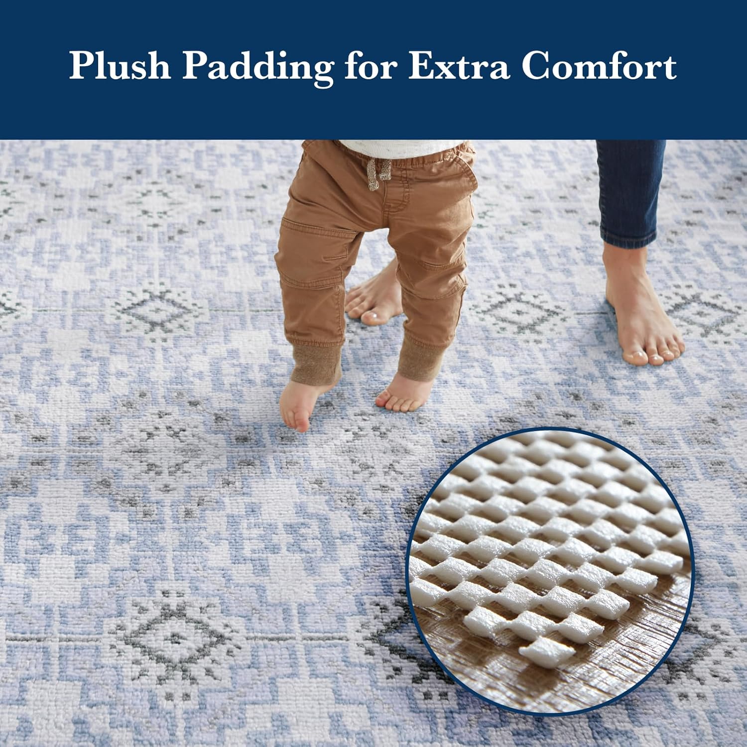 Veken Rug Pad Gripper - Non-Slip 5x7 Ft Area Rug Pad for Hardwood & Tile Floors | Thick Anti-Skid Mat
