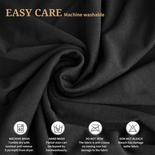 2 Packs Round Cocktail Table Skirt 24"x 43" Spandex Stretch Cocktail Tablecloth with Wavy Drapes, Black Spandex Fitted High Top Table Covers for Wedding Bar Party Birthday Banquet Table