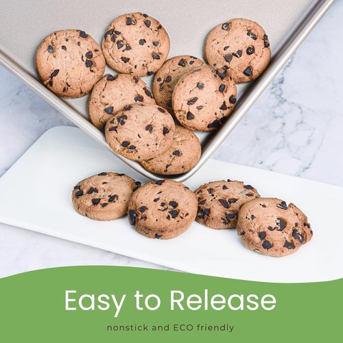 Champagne Gold 17-Inch Half Sheet Baking Pan - Durable Non-Stick Carbon Steel for Cookies & Roasting