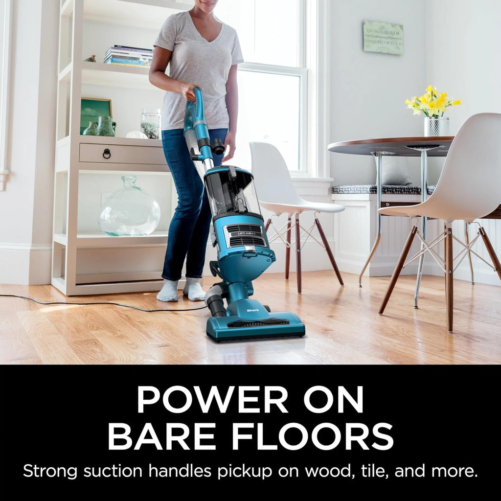 Shark NV380 Navigator Lift-Away Deluxe Vacuum - Large Dust Cup, Swivel Steering, Upholstery Tool | Blue (Renewed)