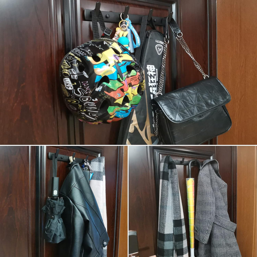 ULIBERMAGNET Magnetic Hooks - Heavy Duty Magnetic Hanger for Coats, Towels & Bags | Matte Black, 4 Hooks