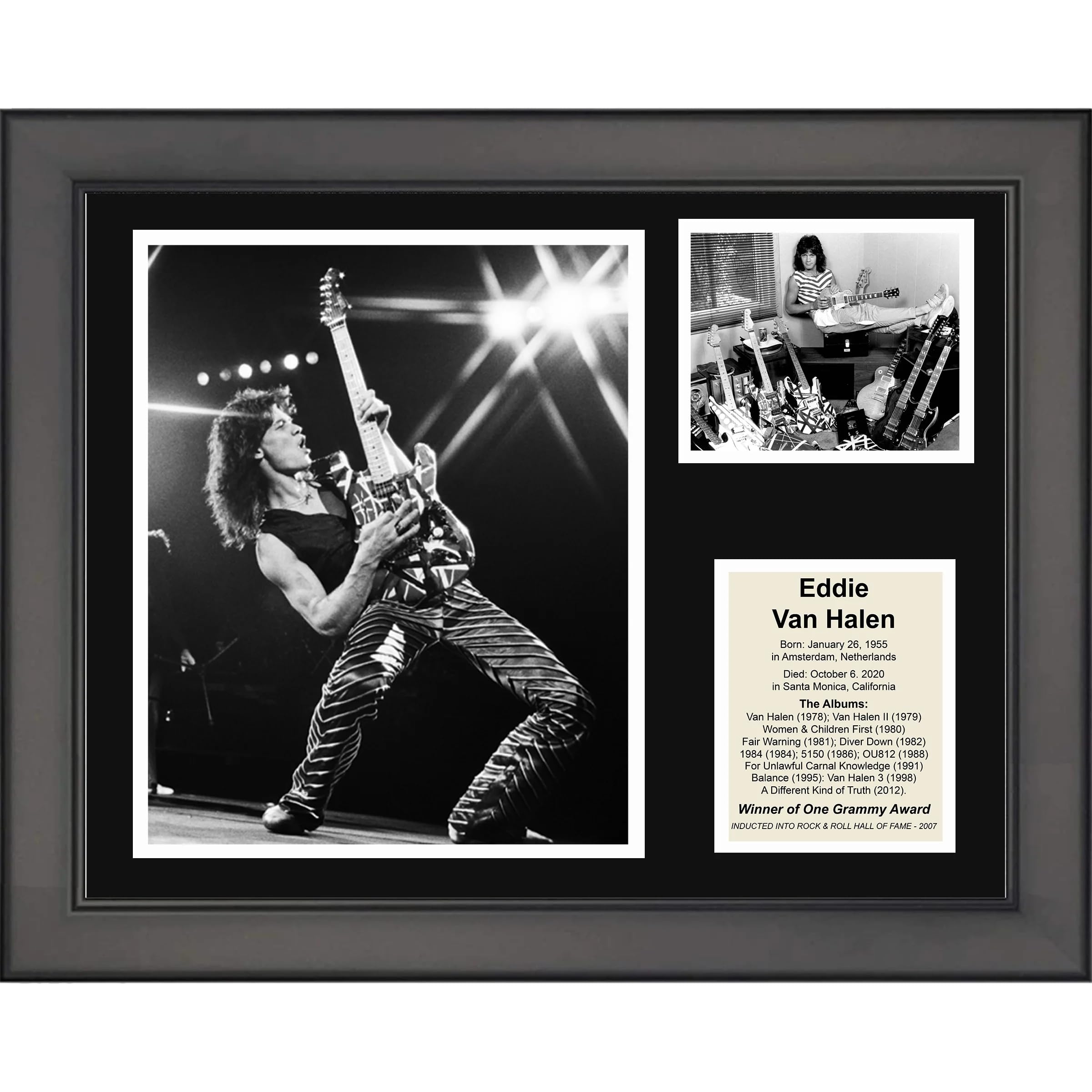 Framed Eddie Van Halen 11"x14" Music Three Photo Collage #2