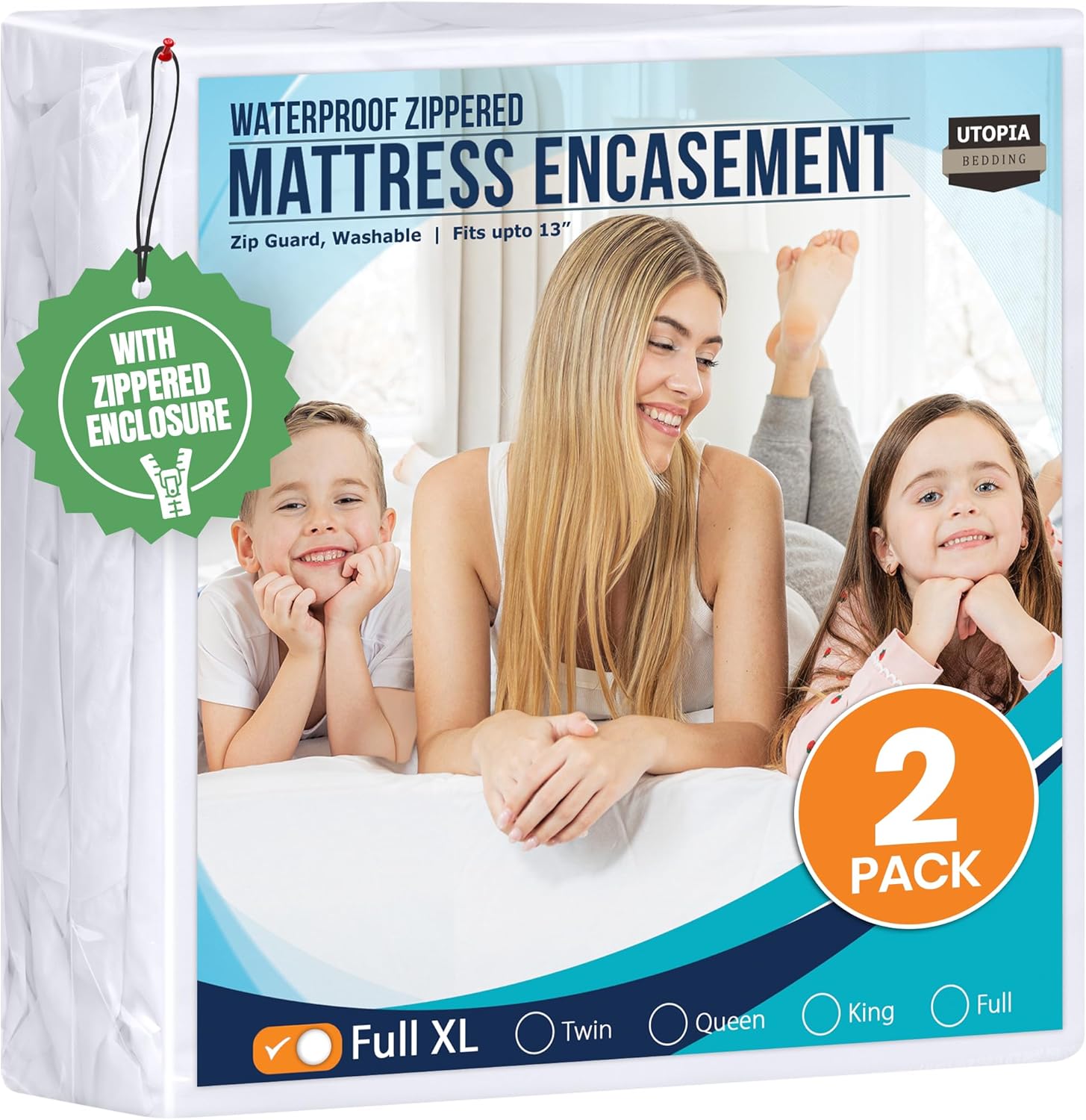 Utopia Bedding Mattress Protector - 100% Waterproof Full XL Size Encasement | Pack of 2, Bed Bug & Dust Mite Proof