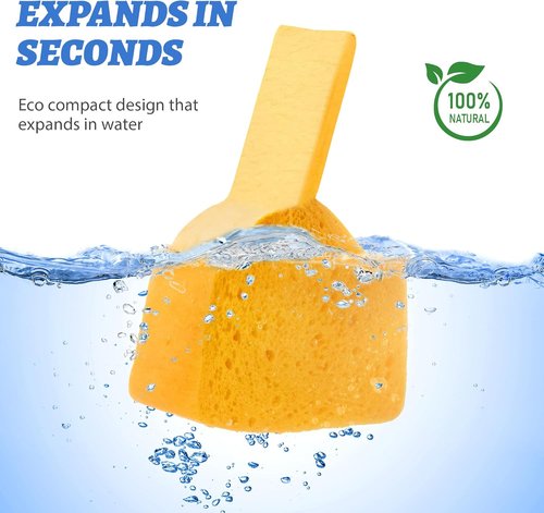 Cellulose Sponges 6 Pack - Large, Thick & Tear-Resistant | Biodegradable Kitchen & Car Cleaning