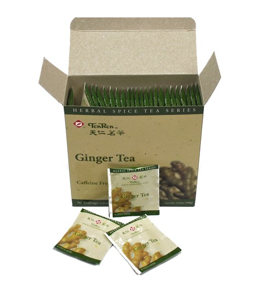Ten Ren Ginger Tea, Individually Sealed, 50 Teabags