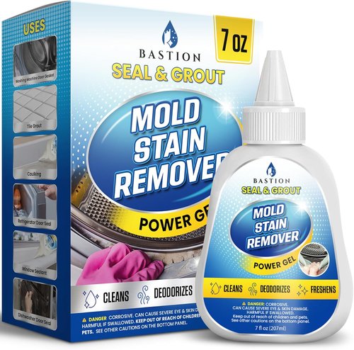 Bastion Mold Stain Remover - Heavy Duty Power Gel Cleaner for Washing Machine Seals & Grout (7 fl oz)