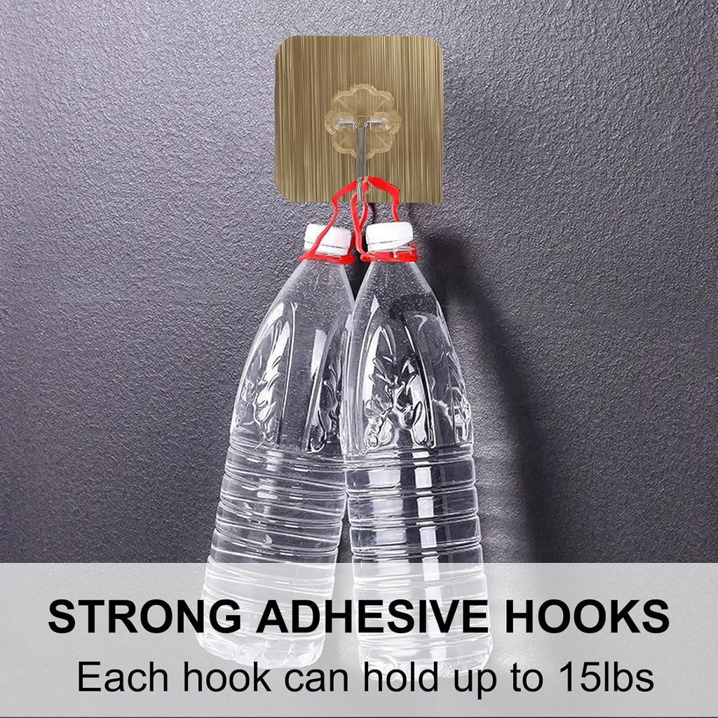 Skiennix Heavy Duty Adhesive Hooks - Waterproof Wall-Mounted Towel & Coat Hooks | 12 Pack, Max Load 15 lb