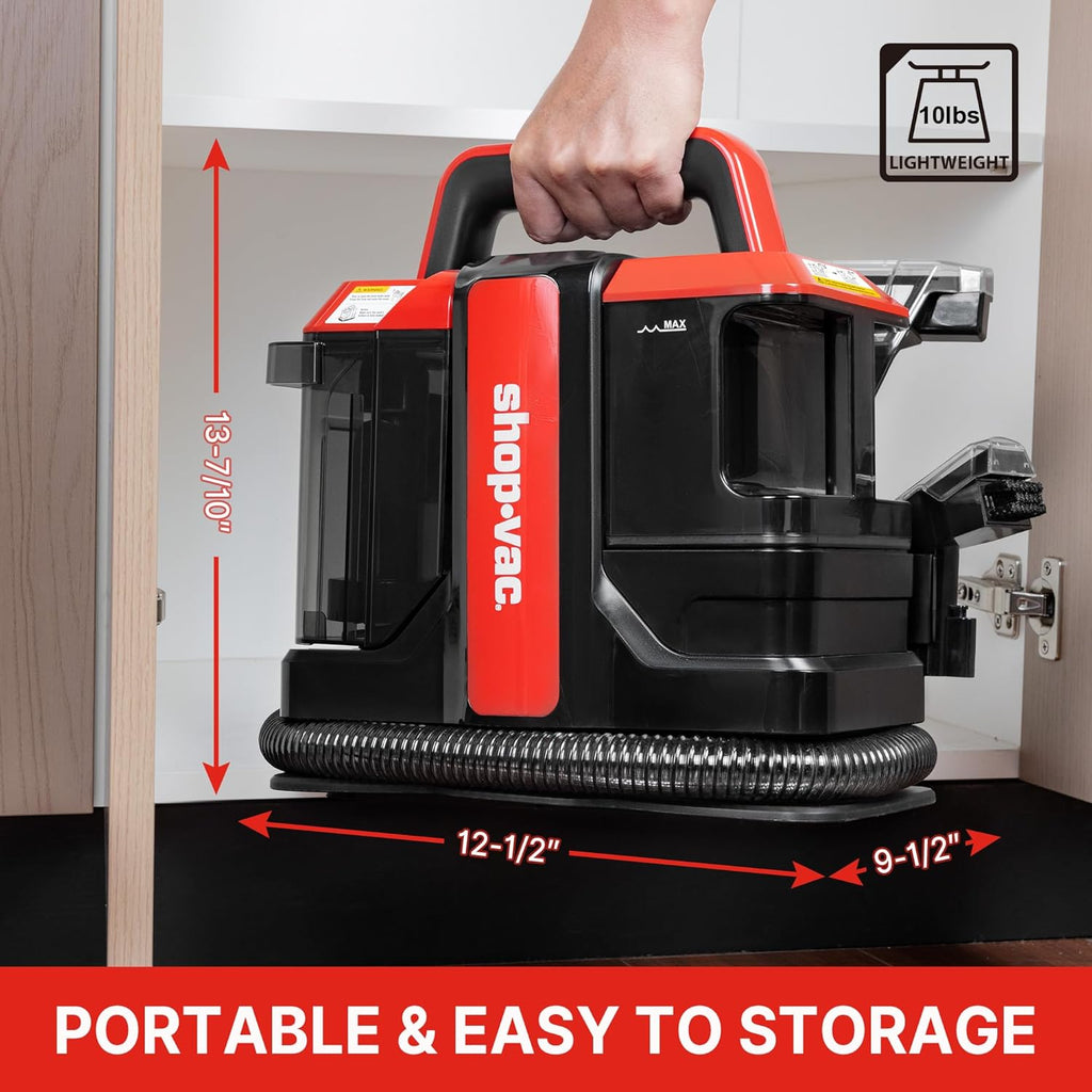 Shop-Vac Portable Carpet Cleaner - Powerful Spot Cleaner for Pet Stains | Lightweight Design with Two Solutions