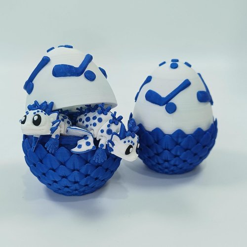 Enchanted 3D Egg - Handcrafted Collectible with Miniature Iceball Dragon & Egg | Fantasy Decor Gift