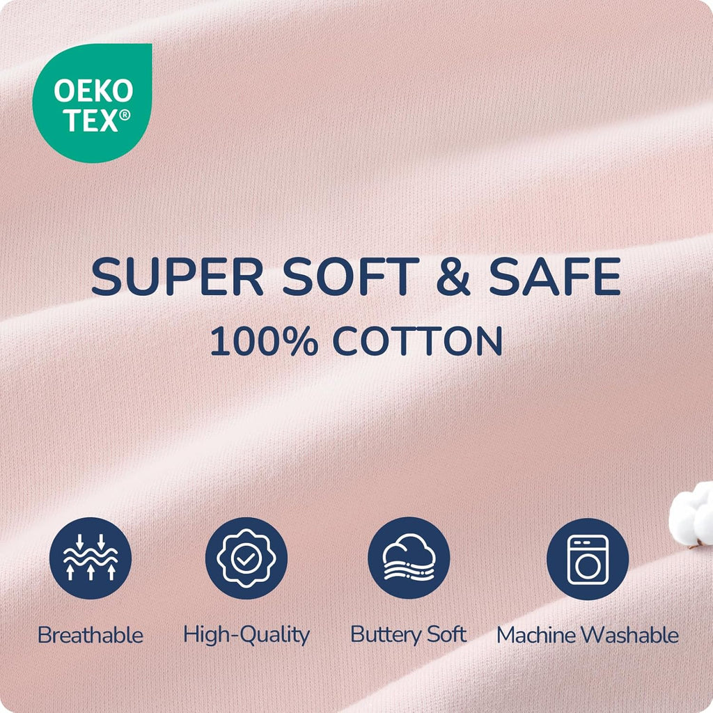 Skiennix Baby Sleep Sack - 0.5 Tog & 1.0 Tog Cotton Toddler Sleeping Bag | 2-Way Zipper Design